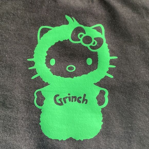 Kitty x Grinch, Custom, Youth Holiday Tee - Picture 5 of 8